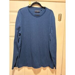 Lucky Brand Mens Blue Striped Long Sleeve Crew Neck T Shirt Size XL